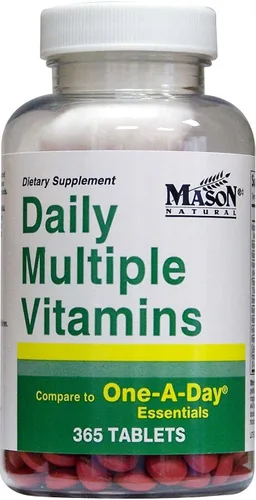 Vista 2 de Múltiples vitaminas diarias comparadas con One A Day Essentials, suplemento multivitamínico multimineral 365 tabletas por botella, paquete de 2