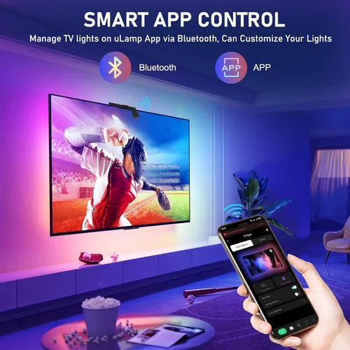 Vista 5 de Diyife Retroiluminación LED de TV de 16.4 pies con sensores AR sincronizados con televisores de 65 a 75 pulgadas [actualizada], tira