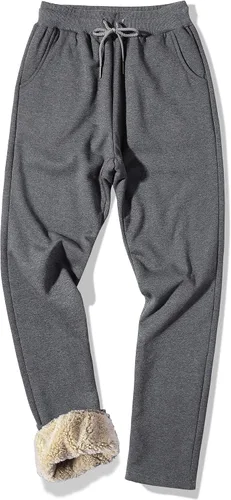 Vista 23 de MACHLAB Pantalones deportivos térmicos de forro polar para hombre, pantalones de chándal gruesos y cálidos para invierno