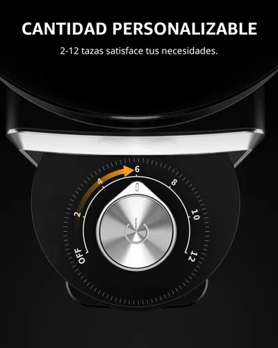 Vista 5 de KIDISLE Molinillo de Café de Fresas Cónicas, Molinillo Eléctrico de Granos de Café para Molienda Precisa, 35 Ajustes, Selector de 2 a 12 Tazas