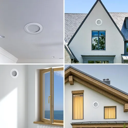 Vista 8 de Hon&Guan Soffit Vent de 4 pulgadas con pantalla de mosca integrada, color blanco, 1 paquete