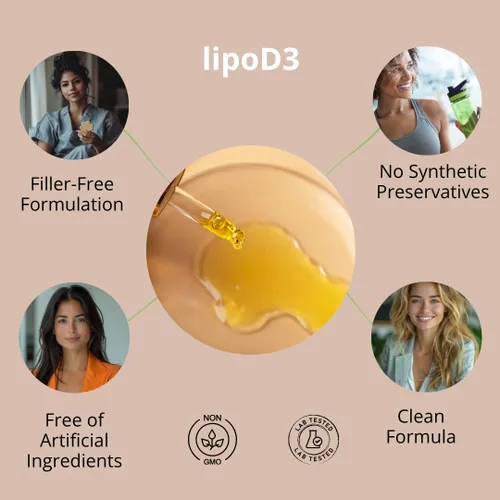 Vista 6 de xrim Complejo LipoD3 - Vitamina liposomal D3 5000iu + K2, selenio y CoQ10 Apoyo inmunológico, salud cardíaca y ósea, alta absorción, 30 porciones