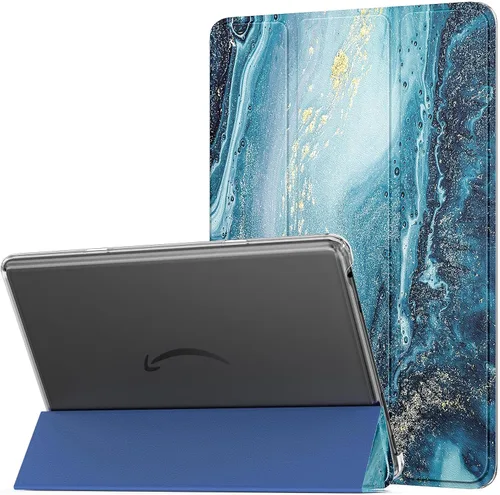 Vista 16 de MoKo - Funda para tableta Amazon Kindle Fire HD 10 (13ª generación, versión 2023) de 10.1 pulgadas, funda de piel sintética con soporte triple