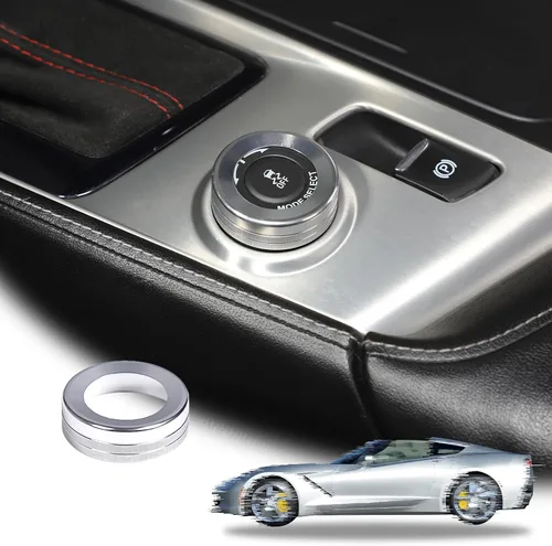 Vista 10 de Cubierta de perilla de modo de conducción para consola central de automóvil, ajuste para Chevrolet Corvette C7 2014-2019 aleación de aluminio