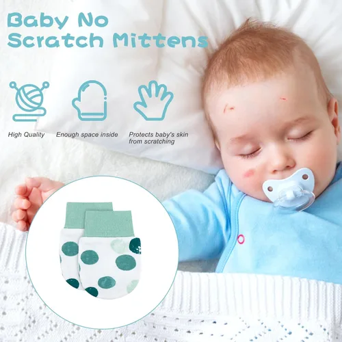 Vista 3 de ONESING 6-20 pares de guantes de bebé sin arañazos 0-6 meses, guantes esenciales para bebés recién nacidos, niños y niñas