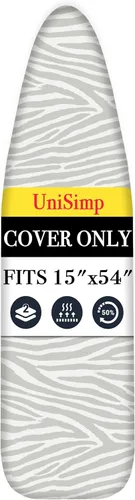 Vista 17 de UniSimp Funda y almohadilla para tabla de planchar de 15 x 54 pulgadas, algodón natural extra grueso, acolchado resistente a las manchas y a