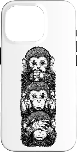 Vista 20 de Three Wise Monkeys See No Evil Hear No Evil Speak No Evil Case for iPhone 16