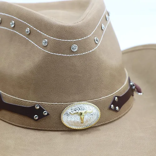 Vista 7 de Sombreros de vaquero australianos de cuero duradero, para hombre y mujer