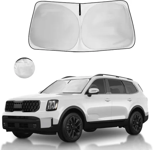 Vista 23 de Parasol para parabrisas, 4 capas, parasol para ventana delantera, bloquea los rayos UV, mantiene el automóvil más fresco