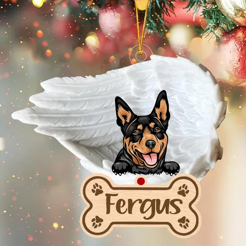 Vista 53 de Adorno de perro afgano de 1 ángel, adorno acrílico 2D personalizado conmemorativo para perros, regalo por pérdida de mascotas, regalo