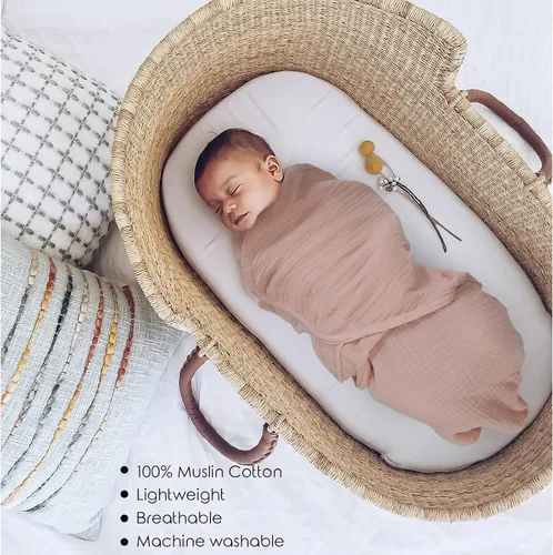 Vista 7 de Pañales de muselina orgánica ultra suaves para bebés recién nacidos, paquete de 3 sacos de dormir ajustables (estilo gentle, 0-3 meses), Estilo suave
