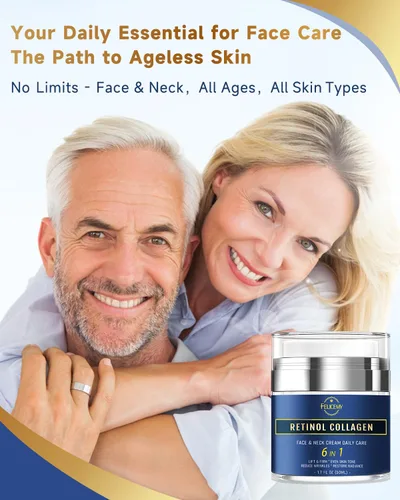 Vista 7 de Felicemy Crema facial 6 en 1 para hombres, humectante facial para hombres, crema facial antienvejecimiento para hombres con retinol colágeno y ácido
