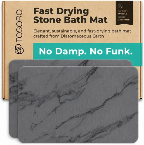 Vista 12 de TOSORO - Tapete de baño de piedra de tierra de diatomeas, antideslizante, súper absorbente, tapete de baño de piedra de diatomita para el suelo
