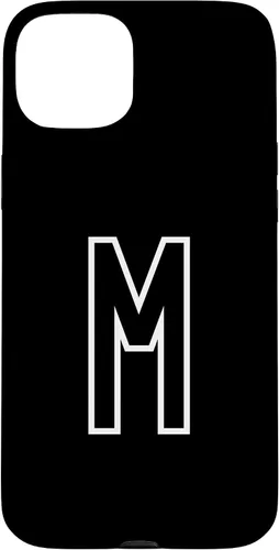 Vista 9 de Funda con monograma inicial favorita para iPhone 13 Pro Max Letra M, color blanco y negro