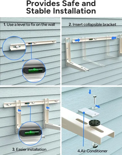 Vista 3 de Soporte de montaje en pared para minisplit dividido, soporte de pared resistente para sistemas de bomba de calor de aire acondicionado de 7000 Btu a