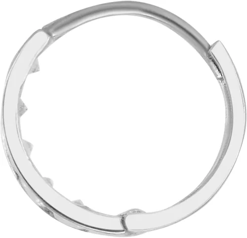 Vista 3 de Wellingsale Aretes de aro para mujer, oro blanco pulido de 0.079 in, con circonita cúbica (0.394 x 0.394 in), Metal precioso., Circonia cúbica