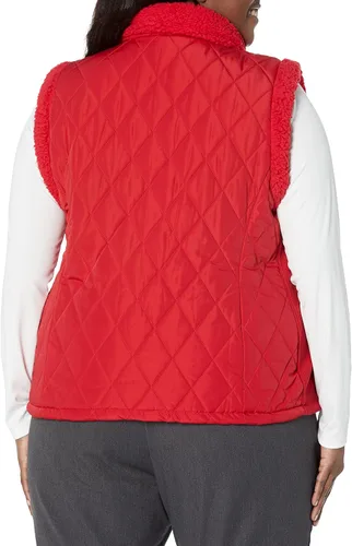 Vista 2 de Calvin Klein Ropa de abrigo de sherpa acolchada de talla grande para mujer