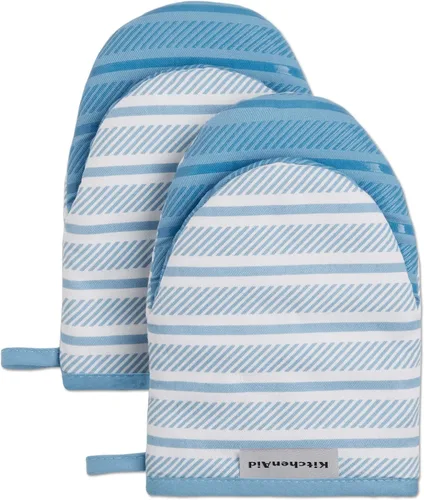 Vista 9 de KitchenAid Albany - Juego de 2 manoplas para horno pequeñas, color cielo aguamarina, 5.5 x 8 pulgadas