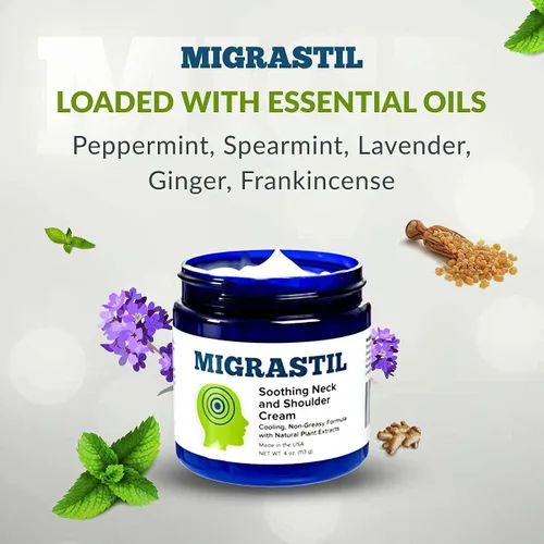 Vista 3 de Basic Vigor Migrastil Crema calmante para cuello y hombros y MigraFreeze Deluxe MigraFreeze - Sombrero de cabeza para migraña