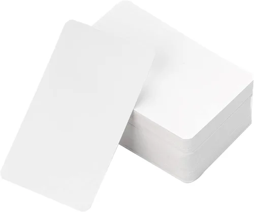 Vista 8 de 100 tarjetas de visita de papel kraft de 3.5 x 2 pulgadas, tarjetas de presentación en blanco imprimibles, tarjetas de índice en blanco, tarjetas