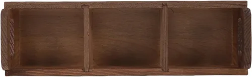 Vista 4 de Focket Tea Bag Organizer, 3 Compartments Pine Wood Tea Storage Container Wooden Box with Double Handles for Cabinet Countertop Office Home