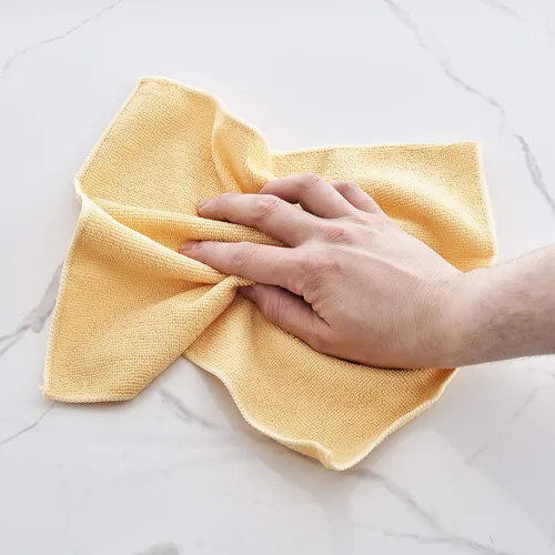 Vista 4 de Superio Paños de limpieza de microfibra, paquete de 4 (2 amarillas y 2 verdes), toallas absorbentes sin pelusa para automóviles, cocina, baño