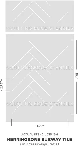 Vista 3 de Plantilla de azulejos de metro de espiga – Azulejo de metro de bricolaje para salpicaduras de cocina – Plantillas de azulejos reutilizables