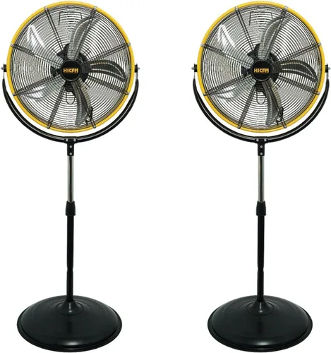 Vista 7 de HiCFM Ventilador de pedestal de 20 pulgadas, inclinación de 50°, 3 velocidades, 5000 CFM, ventilador de pie de alta velocidad con motor potente