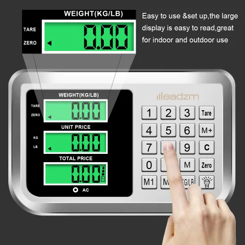 Vista 2 de Henf Báscula electrónica de plataforma de peso de 661 libras, báscula de plataforma digital con pantalla LCD HD, báscula plegable de piso digital