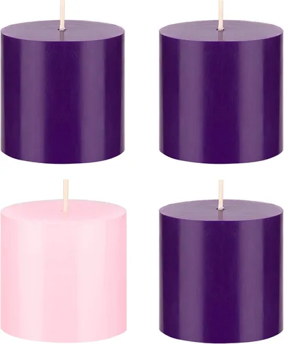 Vista 28 de Mega Candles Juego de 4 piezas de velas de Adviento de Navidad sin perfume, vertidas a mano de cera premium con parte superior en forma de campana