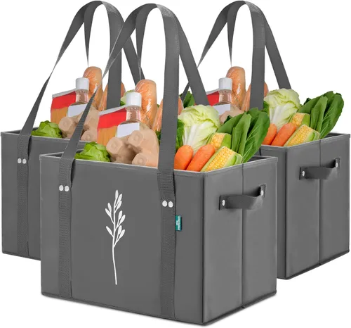 Vista 12 de Green Bulldog - Bolsas reutilizables para comestibles, resistentes y reutilizables, con asas largas, plegables y plegables, con capacidad para hasta