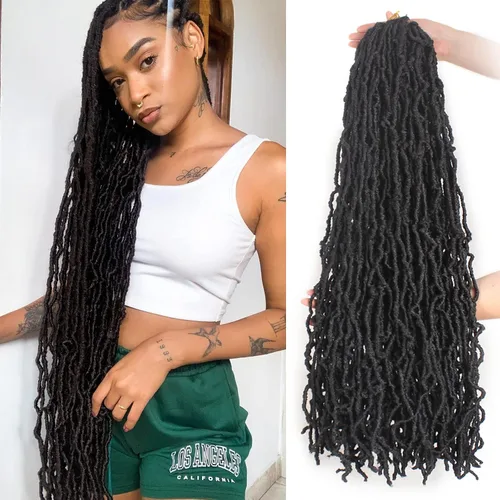 Vista 16 de Extensiones de pelo sintético, estilo diosa, rizado, ondulado, trenzas, pre-rizado, suave, para mujeres
