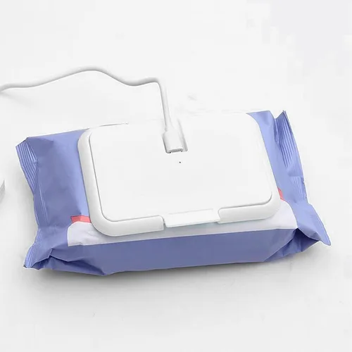 Vista 6 de Calentador de toallitas húmedas para bebés, calentador de toallitas USB portátil, calentador con luz nocturna integrada, acceso para el hogar