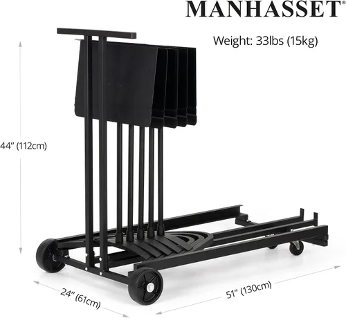 Vista 2 de Manhasset 1980 Harmony Music Stand Cart - Capacidad para 15 soportes