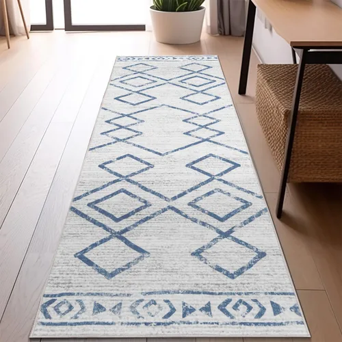 Vista 16 de jinchan - Tapete de pasillo marroquí de 2 x 6 pies con líneas, bohemio, lavable, para cocina, suave, geométrico, de lana sintética, antideslizante