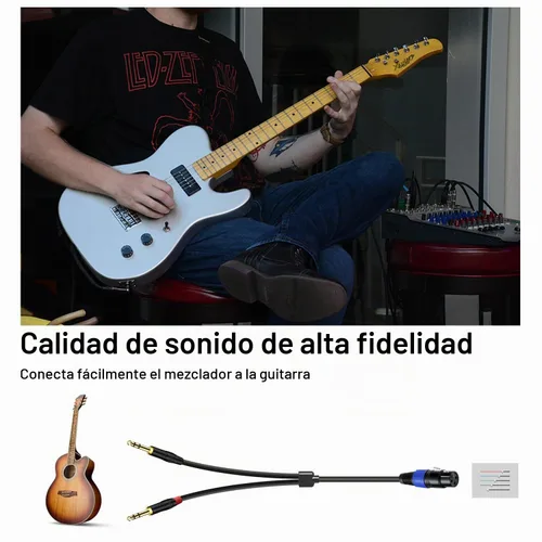Vista 8 de Cable doble TRS a XLR hembra de 0.250 in para micrófono, mezclador, amplificador, 1.5 pies, cable de audio dual TRS macho a XLR, cable de conexión