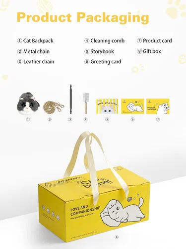 Vista 3 de Bolso cruzado con forma de gato con correa ajustable y cadena de metal, bolso de gato para mujer