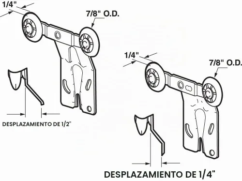 Vista 2 de Prime-Line N 7540 Kit de rodillos tándem para puerta corredera de armario (2 pares)