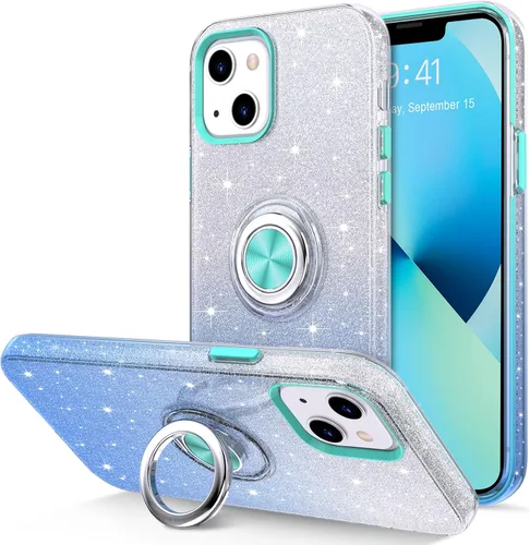 Vista 15 de Hython Funda para iPhone 13 con soporte de anillo [soporte de anillo giratorio de 360° con soporte magnético] [Soporte de montaje en automóvil]