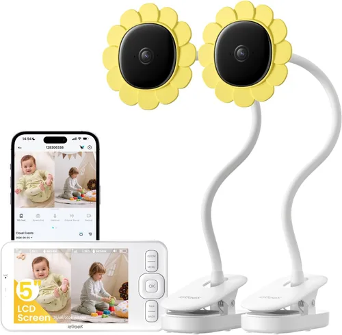Vista 10 de ieGeek Baby Monitor with Camera and Audio,No WiFi 5”Screen&2.4G WiFi App White