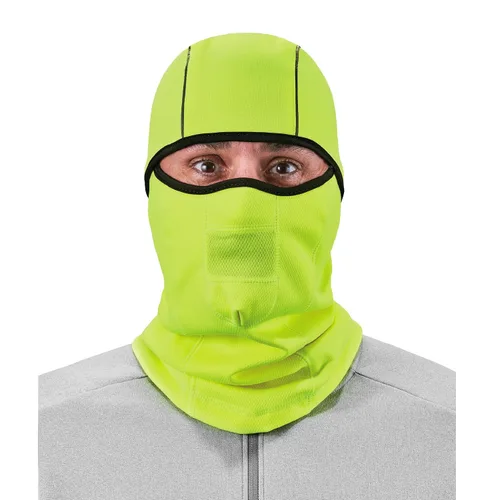 Vista 7 de Ergodyne - 16833 N-Ferno 6823 Pasamontañas de esquí, máscara facial de camuflaje resistente al viento, diseño con bisagras para usar como polaina