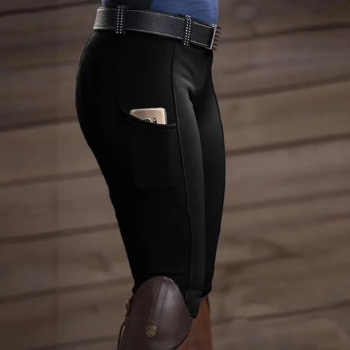 Vista 2 de VISALY Pantalones de equitación para mujer pantalones ecuestres pantalones de cintura alta pantalones deportivos de equitación leggings activos