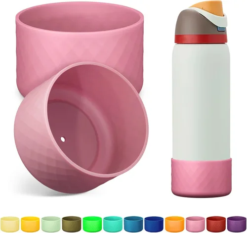 Vista 31 de 2 botas de silicona para botella de agua Owala de 24 onzas, 32 onzas, 40 onzas, funda protectora antideslizante para botellas de agua de acero