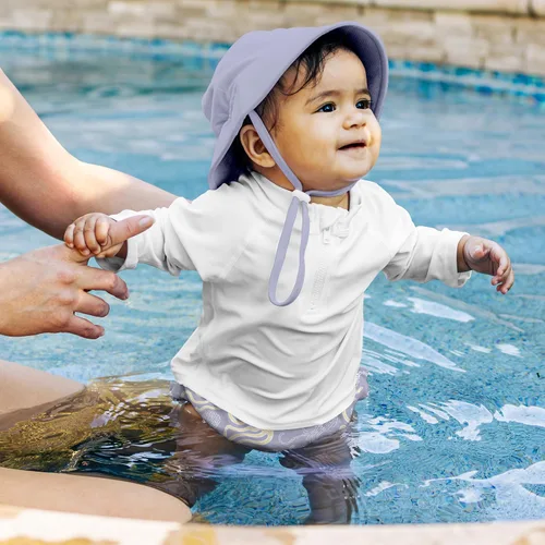 Vista 3 de green sprouts Pañal de natación con volantes ecológicos para bebé, pulpo lavanda, 3T