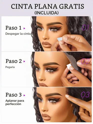 Vista 6 de Peluca de cabello brillante sin pegamento con correa de cordón ajustable, peluca de encaje precortada, peluca de encaje frontal de 13 x 4 pulgadas
