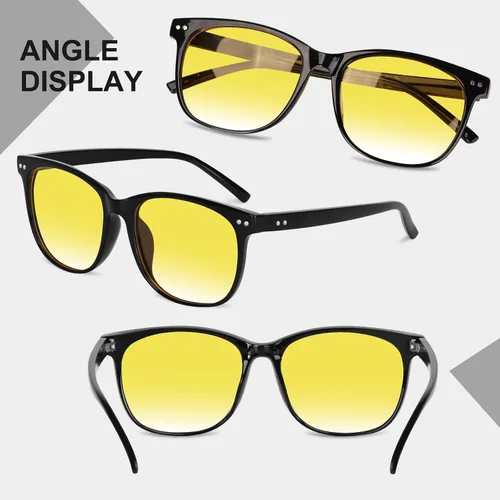 Vista 2 de HAOLOTA Gafas de conducción de visión nocturna polarizadas HD amarillas tintadas antideslumbrantes para hombres y mujeres
