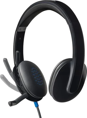 Vista 2 de Logitech H540 - Auriculares USB de alto rendimiento para Windows y Mac, certificados para Skype USB-a Plug-and-Play, Noise-Canceling Mic, On-Ear