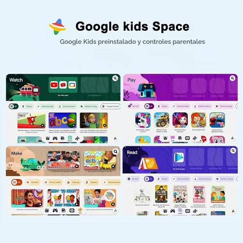 Vista 4 de Tableta para niños de 10 pulgadas, Tabletas Android 14, CPU Octa-core, 10GB+64GB+1TB Expandible, Tabletas para niños con Espacio para niños, Control