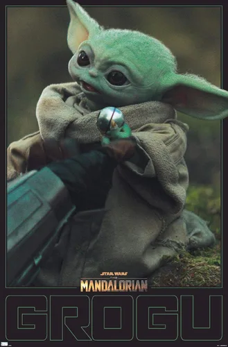 Vista 13 de Trends International Star Wars: The Mandalorian Season 2 - Póster de pared Grogu, 22.4 pulgadas de largo x 14.7 pulgadas, versión enmarcada