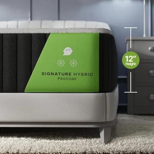 Vista 3 de GhostBed Signature Hybrid - Colchón individual de 12 pulgadas, espuma viscoelástica refrescante y cama híbrida de resortes interiores, comodidad